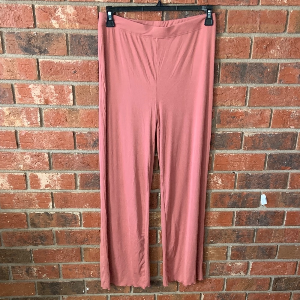 Rachel Zoe Dusty Pink Ribbed Long Sleeve Top and Pants Matching Set - Picture 5 of 8